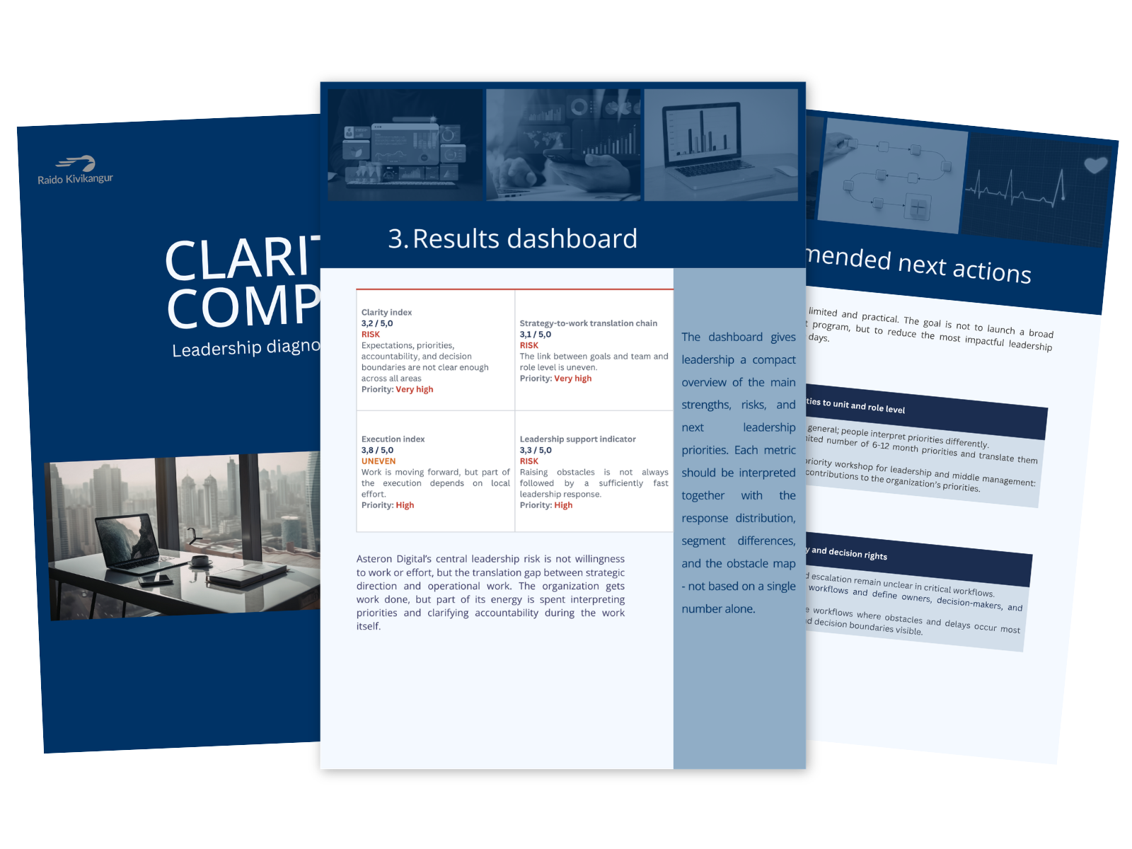 Clarity compass 3-page mockup